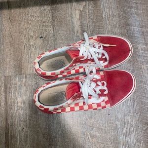 Red and white vans
